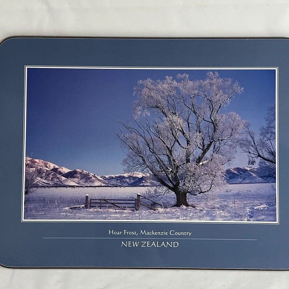 Set of 4 New Zealand Scenic Cork Back Placemats Coronet Peak Ngauruhoe Wanaka